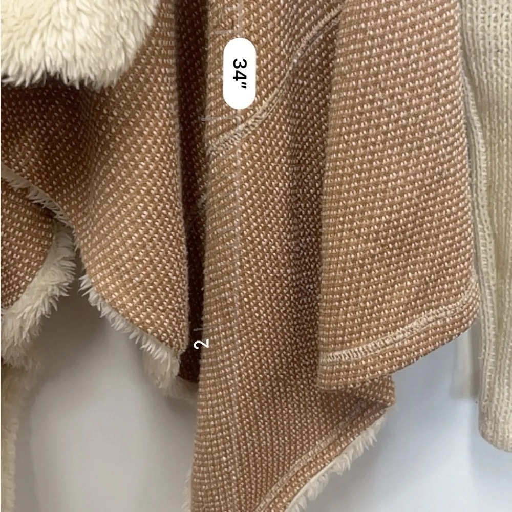 Anthropologie Saturday Sunday Mixed Fabric Sherpa Lined Cardigan size Medium